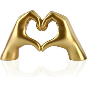 Modern Resin Gold  Decor Love Finger Aesthetic Statues Gold Decor for Shelves